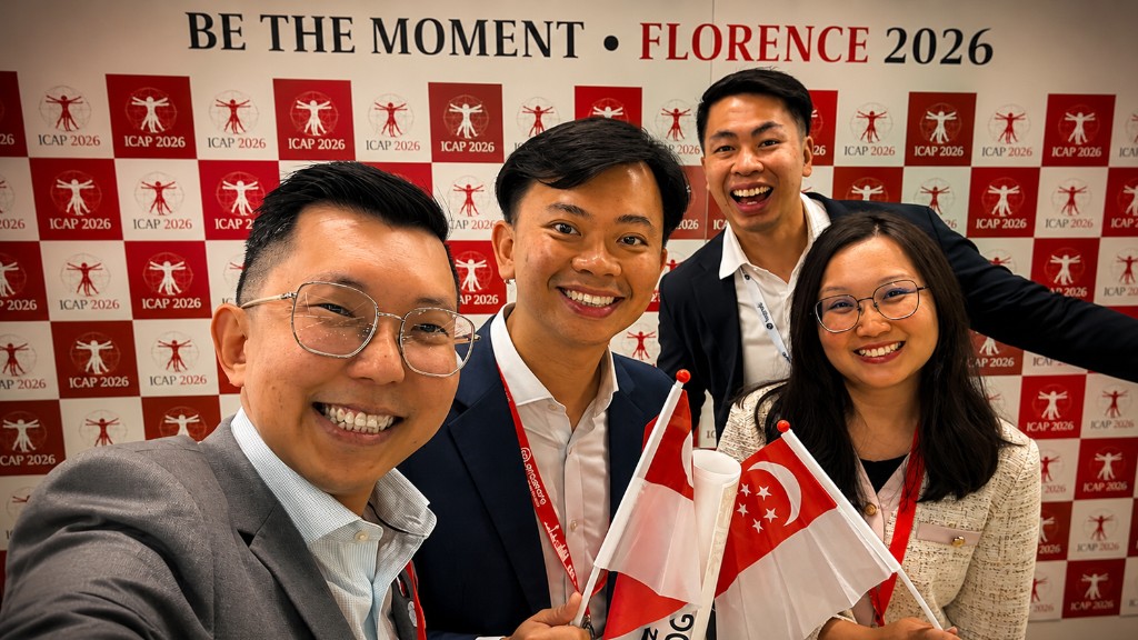 Team Singapore selfie celebrating ICP 2032 host city selection